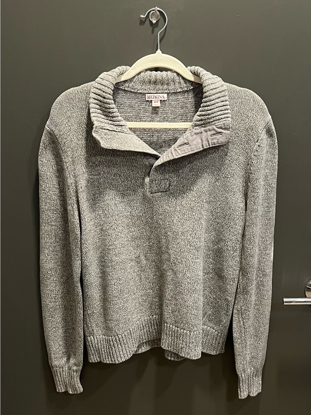 Merona Gray Marled Knit Pullover Sweater – Size Medium